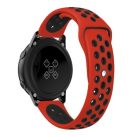 Samsung Galaxy Watch Active Óraszíj - Pótszíj SM-R500 Szilikon Hollow Style Lyukacsos Piros/Fekete