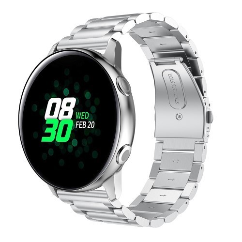 Samsung Galaxy Watch Active Pótszíj Óraszíj SM-R500 Fémszíj - Ezüst