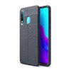 Huawei P30 Lite Szilikon Tok Bőrmintázattal TPU Prémium Sötétkék
