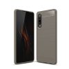 Huawei P30 Szilikon Tok Ütésállókivitel Karbon Mintázattal Szürke