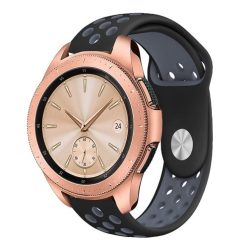   Samsung Galaxy Watch 42mm Pótszíj - Szilikon Óraszíj TwoTone Series Fekete/Szürke