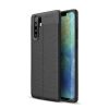 Huawei P30 Pro Szilikon Tok Bőrmintázattal TPU Prémium Fekete