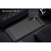 Huawei P30 Pro Szilikon Tok Ütésállókivitel Karbon Mintázattal Fekete