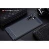 Huawei P30 Pro Szilikon Tok Ütésállókivitel Karbon Mintázattal Sötétkék