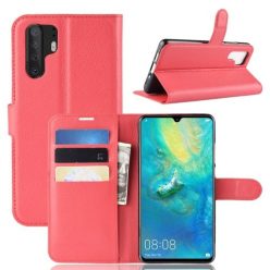   Huawei P30 Pro Notesz Tok Business Series Kitámasztható Bankkártyatartóval Piros