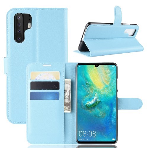 Huawei P30 Pro Notesz Tok Business Series Kitámasztható Bankkártyatartóval Világoskék