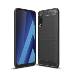   Samsung Galaxy A50 Szilikon Tok Ütésállókivitel Karbon Mintázattal Fekete