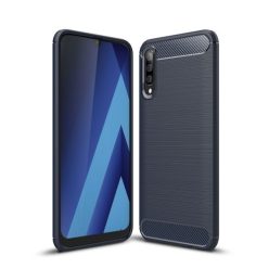   Samsung Galaxy A50 Szilikon Tok Ütésállókivitel Karbon Mintázattal Sötétkék