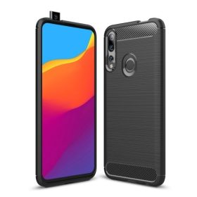   Huawei P Smart Z Szilikon Tok Ütésállókivitel Karbon Mintázattal Fekete