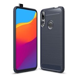   Huawei P Smart Z Szilikon Tok Ütésállókivitel Karbon Mintázattal Sötétkék