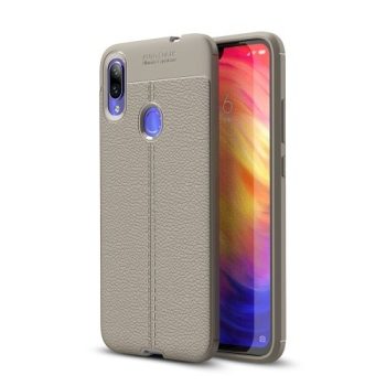 Xiaomi Redmi Note 7 Szilikon Tok Bőrmintázattal TPU Prémium Szürke   Xiaomi Redmi Note 7 Szilikon Tok Bőrmintázattal TPU Prémium Szürke