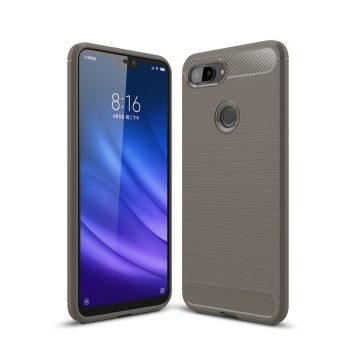 Xiaomi Mi 8 Lite / Mi 8 Youth Szilikon Tok Ütésállókivitel Karbon Mintázattal Szürke   Xiaomi Mi 8 Lite / Mi 8 Youth Szilikon Tok Ütésállókivitel Karbon Mintázattal Szürke