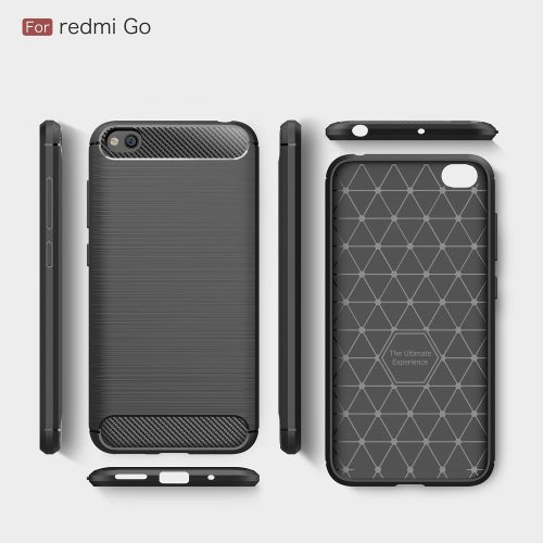 Xiaomi Redmi GO Szilikon tok Ütésálló kivitel Karbon Mintázattal Fekete