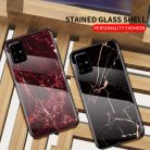 RMPACK Samsung Galaxy A51 Tok Fashion Ütésálló Márvány Mintás + Tempered Glass Hátlapi Üveg A01