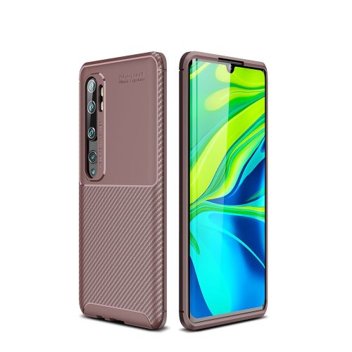 RMPACK Xiaomi Mi Note 10 / Mi Note 10 Pro Tok Szilikon TPU Carbon Fiber - Karbon Minta Barna