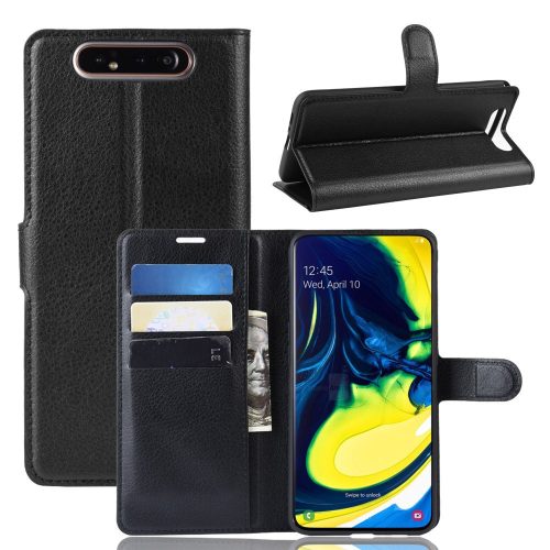 RMPACK Samsung Galaxy A80 Notesz Tok Business Series Kitámasztható Bankkártyatartóval Fekete