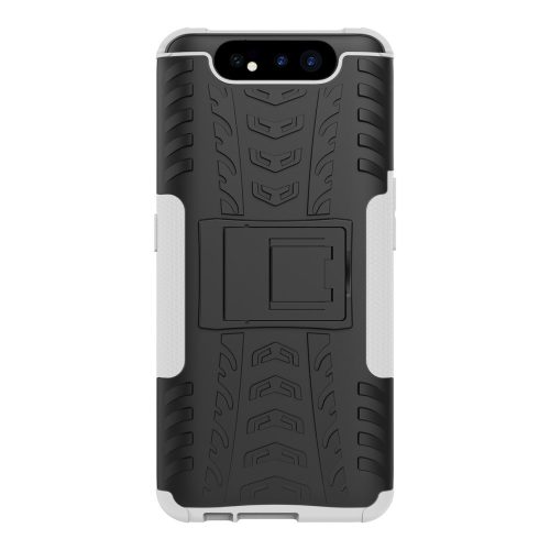 RMPACK Samsung Galaxy A80 Ütésálló Tok Kitámasztható 2in1 Hybrid Fehér