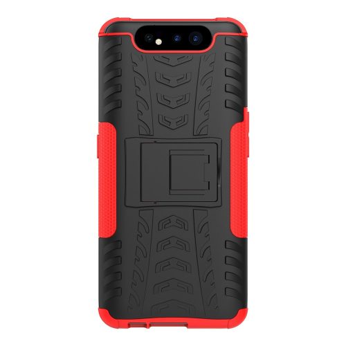 RMPACK Samsung Galaxy A80 Ütésálló Tok Kitámasztható 2in1 Hybrid Piros