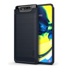 RMPACK Samsung Galaxy A80 Szilikon Tok MOFI Ütésállókivitel Karbon Mintázattal Sötétkék