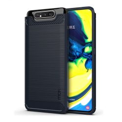   RMPACK Samsung Galaxy A80 Szilikon Tok MOFI Ütésállókivitel Karbon Mintázattal Sötétkék