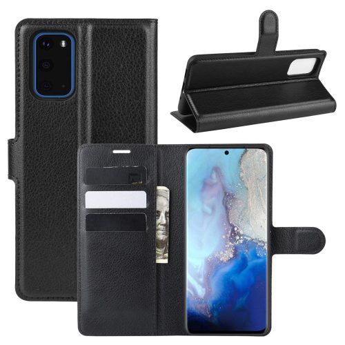 RMPACK Samsung Galaxy S20 Notesz Tok Business Series Kitámasztható Bankkártyatartóval Fekete