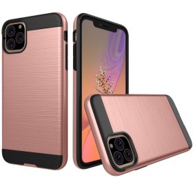  RMPACK iPhone 11 Ütésálló Tok Szálcsiszoltkivitel Rózsaarany