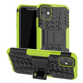  RMPACK iPhone 11 Kitámasztható Ütésálló Tok Cool Tyre Autógumi Mintás Zöld