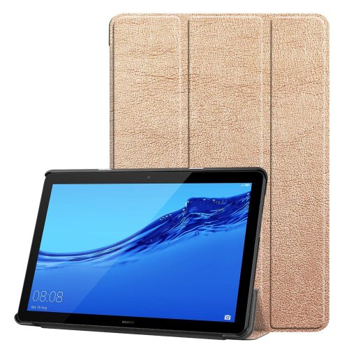 RMPACK Huawei MediaPad T5 10 Tok Notesz Kitámasztható Tri-Fold Rózsaarany