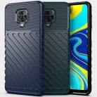 RMPACK Xiaomi Redmi Note 9S / Note 9 Pro Szilikon Tok Twill Ütésálló Thunder Series Kivitel Sötétkék