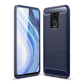   RMPACK Xiaomi Redmi Note 9 Szilikon Tok Ütésállókivitel Karbon Mintázattal Sötétkék