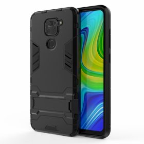   RMPACK Xiaomi Redmi Note 9 2in1 Tok Ütésálló - Kitámasztható TPU Hybrid Fekete