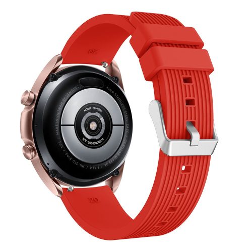 RMPACK Samsung Galaxy Watch 3 41mm Pótszíj Okosóra Szíj Óraszíj Szilikon Sport Style Piros