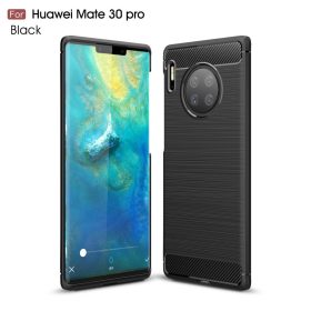   RMPACK Huawei Mate 30 Pro Szilikon Tok Ütésállókivitel Karbon Mintázattal Fekete