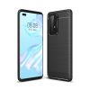 RMPACK Huawei P40 Pro Szilikon Tok Ütésállókivitel Karbon Mintázattal Fekete