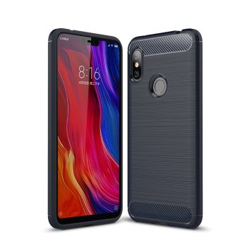 RMPACK Xiaomi Redmi Note 6 Pro Szilikon Tok Ütésállókivitel Karbon Mintázattal Sötétkék   RMPACK Xiaomi Redmi Note 6 Pro Szilikon Tok Ütésállókivitel Karbon Mintázattal Sötétkék