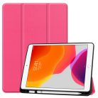 RMPACK iPad 10.2 (2020) (2019) Tok Tri-Fold Series Pencil Tartóval Kitámasztható Pink