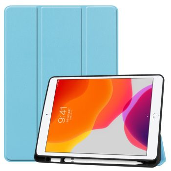 RMPACK iPad 10.2 (2020) (2019) Tok Tri-Fold Series Pencil Tartóval Kitámasztható Világoskék   RMPACK iPad 10.2 (2020) (2019) Tok Tri-Fold Series Pencil Tartóval Kitámasztható Világoskék