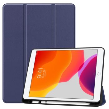 RMPACK iPad 10.2 (2020) (2019) Tok Tri-Fold Series Pencil Tartóval Kitámasztható Sötétkék   RMPACK iPad 10.2 (2020) (2019) Tok Tri-Fold Series Pencil Tartóval Kitámasztható Sötétkék