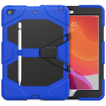 RMPACK iPad 10.2 (2020) (2019) Ütésálló Tok Shockproof Series Kitámasztható PC+TPU 2in1 Pencil Tartóval Kék   RMPACK iPad 10.2 (2020) (2019) Ütésálló Tok Shockproof Series Kitámasztható PC+TPU 2in1 Pencil Tartóval Kék