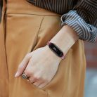 RMPACK Xiaomi Mi Band 5 Pótszíj Bőrszíj - Óraszíj Mintás Flowers A04