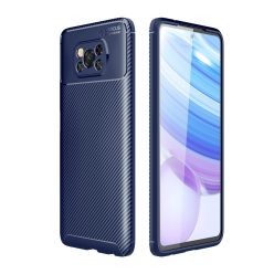   RMPACK Xiaomi Poco X3 Tok Szilikon TPU Carbon Fiber - Karbon Minta Sötétkék