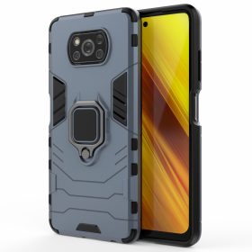   RMPACK Xiaomi Poco X3 Védőtok Ring Guard Gyűrűs 2in1 Tok Ütésálló - Kitámasztható TPU Hybrid Kék