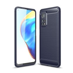   RMPACK Xiaomi Mi 10T 5G / Mi 10T Pro 5G Szilikon Tok Ütésállókivitel Karbon Mintázattal Sötétkék