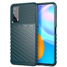 RMPACK Huawei P Smart 2021 Szilikon Tok Twill Ütésálló Thunder Series Kivitel Zöld