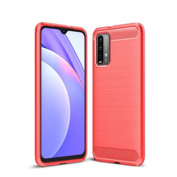RMPACK Xiaomi Poco M3 Szilikon Tok Ütésállókivitel Karbon Mintázattal Piros   RMPACK Xiaomi Poco M3 Szilikon Tok Ütésállókivitel Karbon Mintázattal Piros