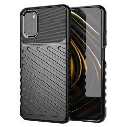   RMPACK Xiaomi Poco M3 Szilikon Tok Twill Ütésálló Thunder Series Kivitel Fekete