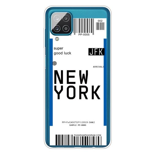 RMPACK Samsung Galaxy A12 Szilikon Tok Boarding Check Series NEW YORK