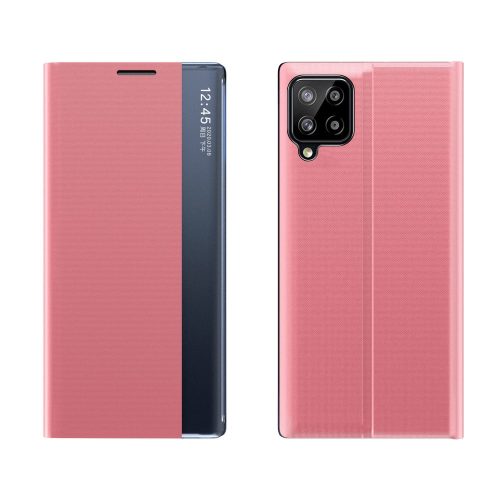 RMPACK Samsung Galaxy A12 Notesz Tok Prémium View Window Ablakos Rózsaszín