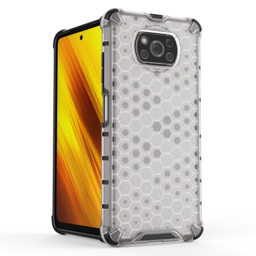 Xiaomi Poco X3 NFC Tok Ütésálló Honeycomb Case Armor Áttetsző