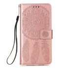 RMPACK Samsung Galaxy A52 5G Notesz Tok Dream Catcher - Álomfogó Mintás Kártyartóval- Kitámasztható Rózsaarany